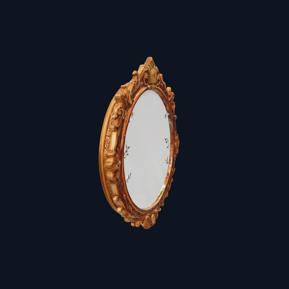 Ornate Oval Mirror Frame model pack