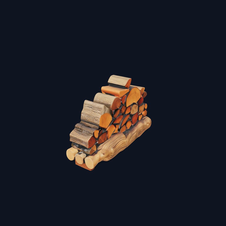 Realistic Firewood Stack Model Pack