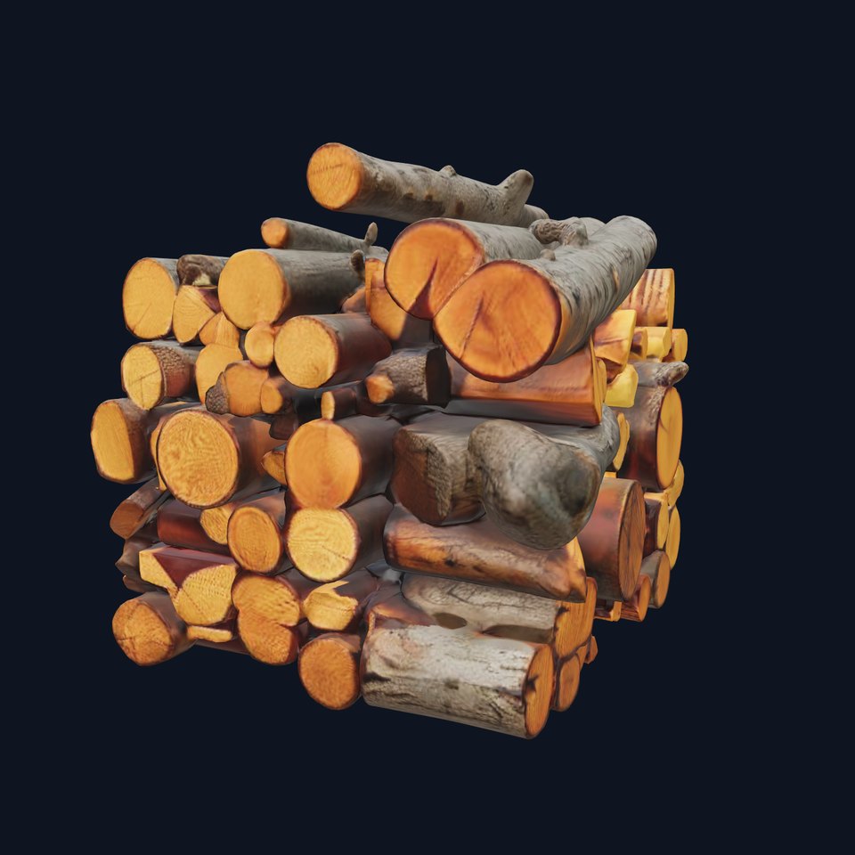 Firewood Stack model pack for D rendering and games