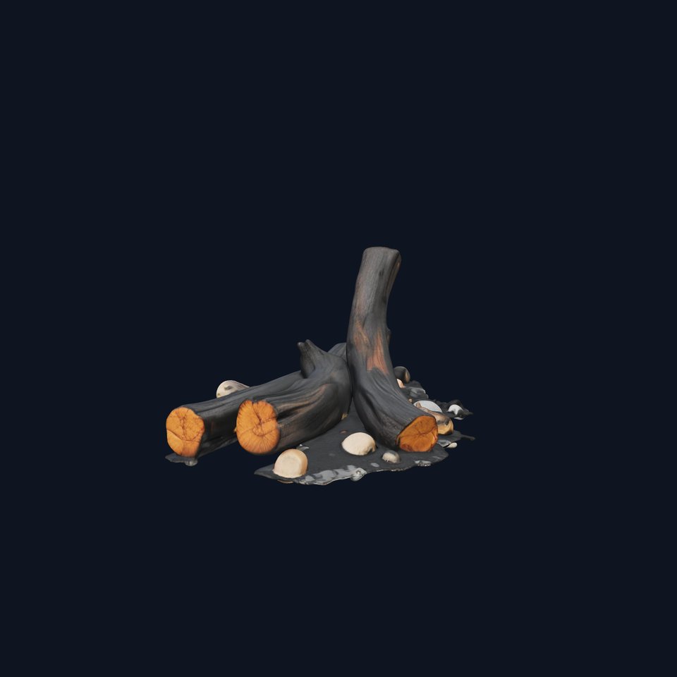 Charred Wood and Stones Model Pack for Realistic Environments