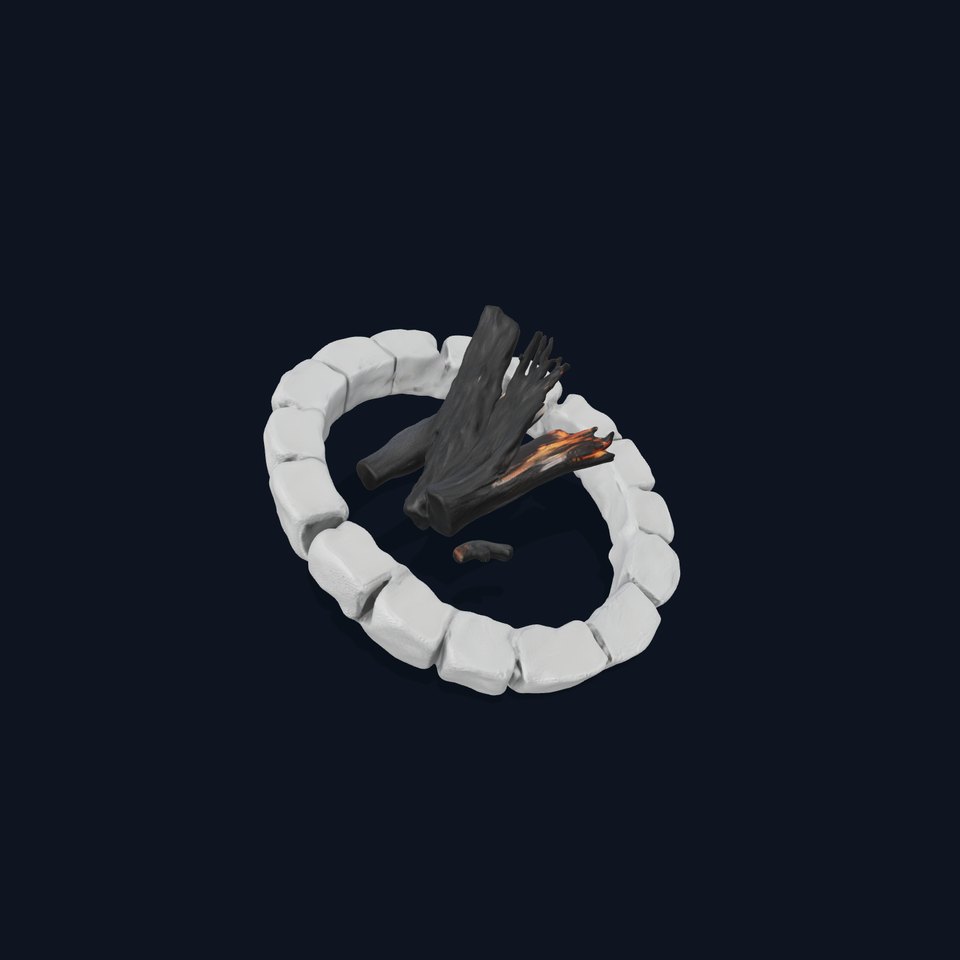 Outdoor Campfire Ring with Charred Logs Model Pack viewer poster
