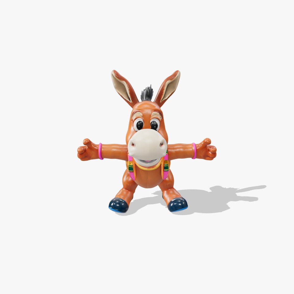 Cartoon Donkey Character Rigged and Animated for Games viewer poster