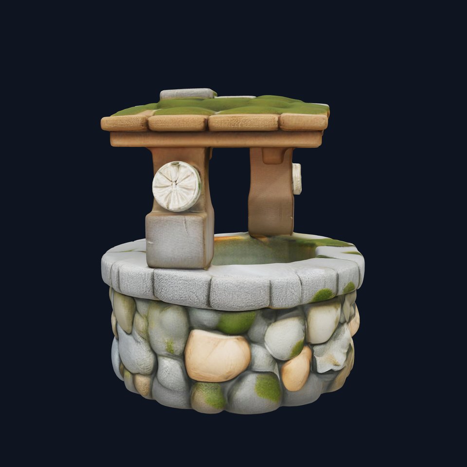 Stone MossCovered Well Model Pack