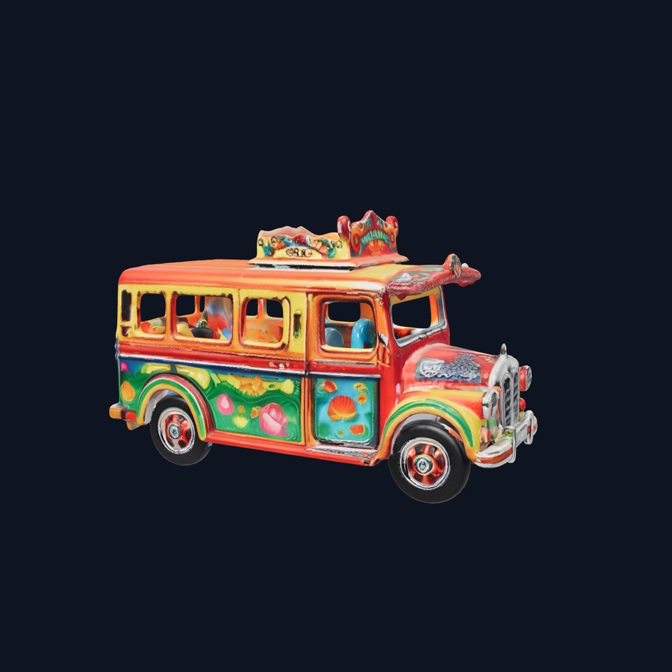 Colorful Vintage Bus Model Pack for Games and Animation