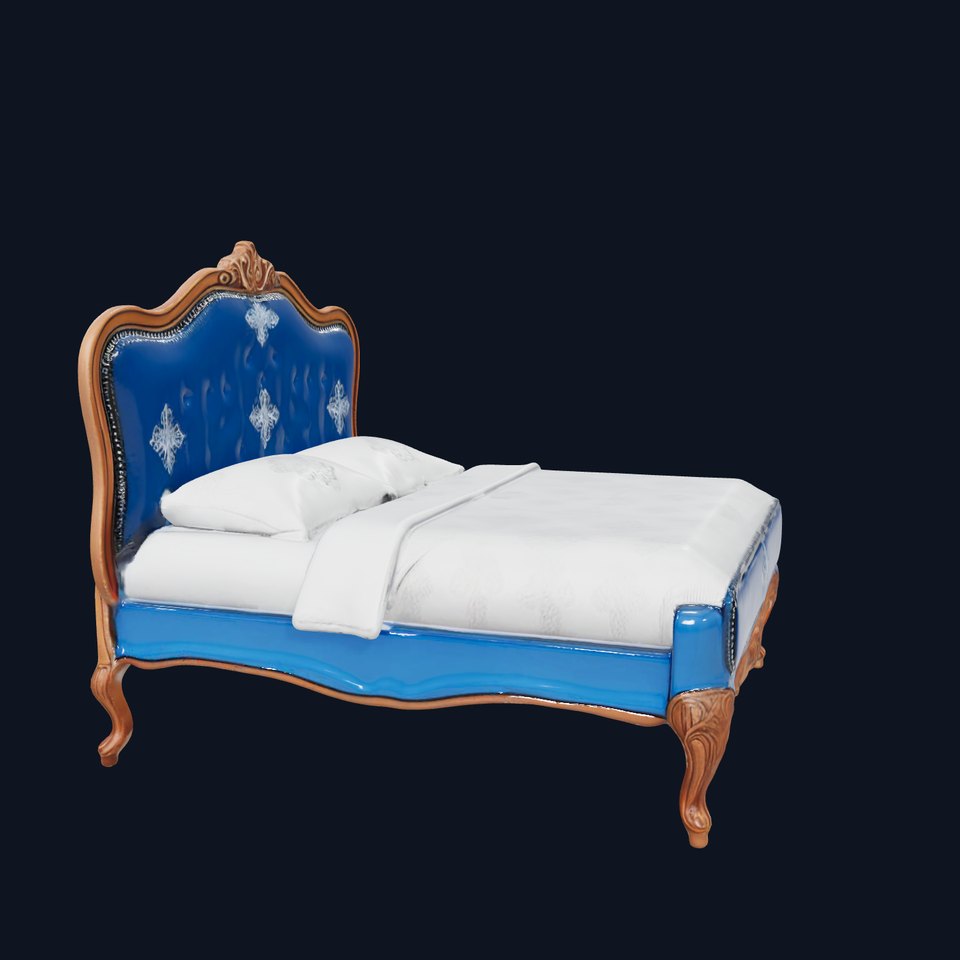 Elegant Baroque Bed Model Pack