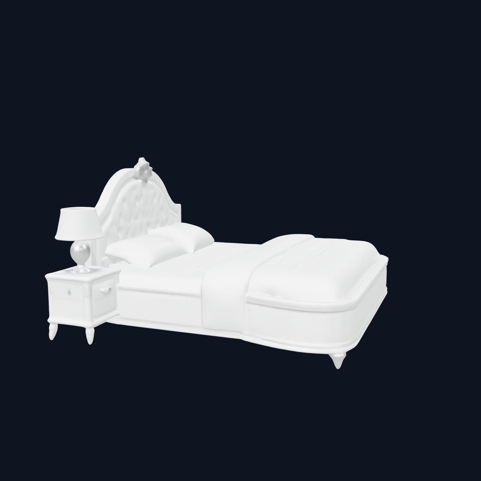 Elegant Bedroom Furniture Set Model Pack with Bed Nightstand and Lamp viewer poster