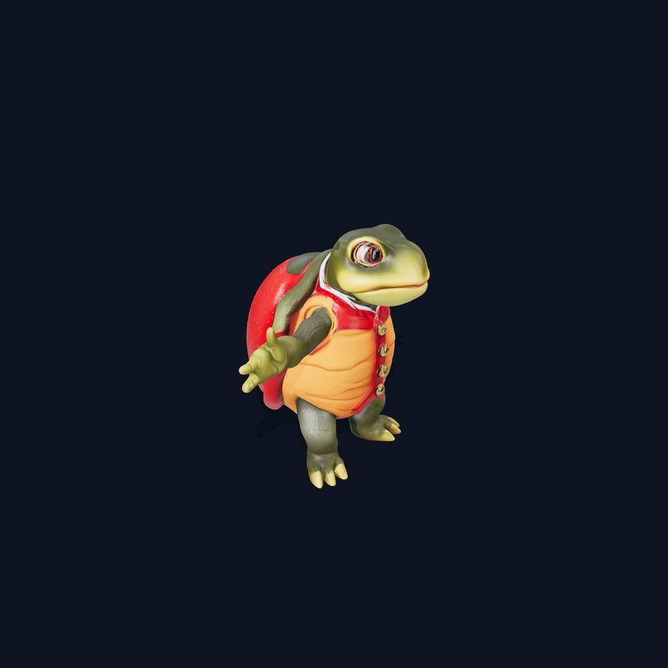 Gentleman Turtle Character Model  Fully Rigged and Animated