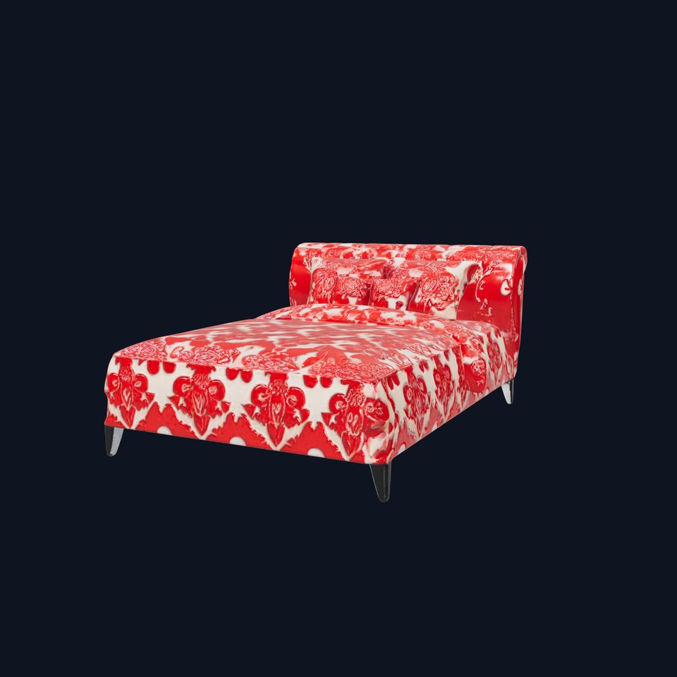 Elegant Chaise Lounge with Cushion Model Pack