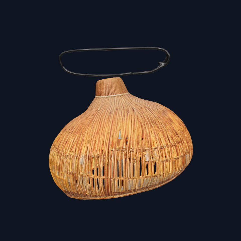 Wicker Pendant Lamp Model Pack with Detailed Textures