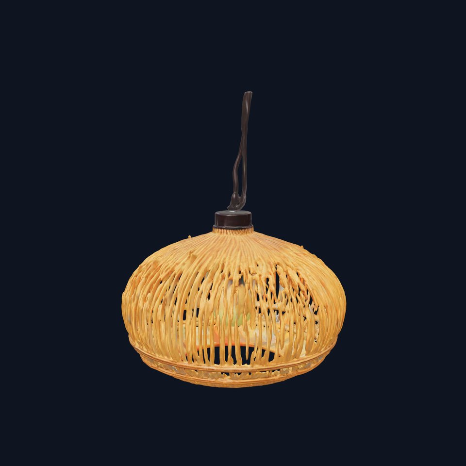 Wicker Pendant Lamp Model Pack for Interior Design