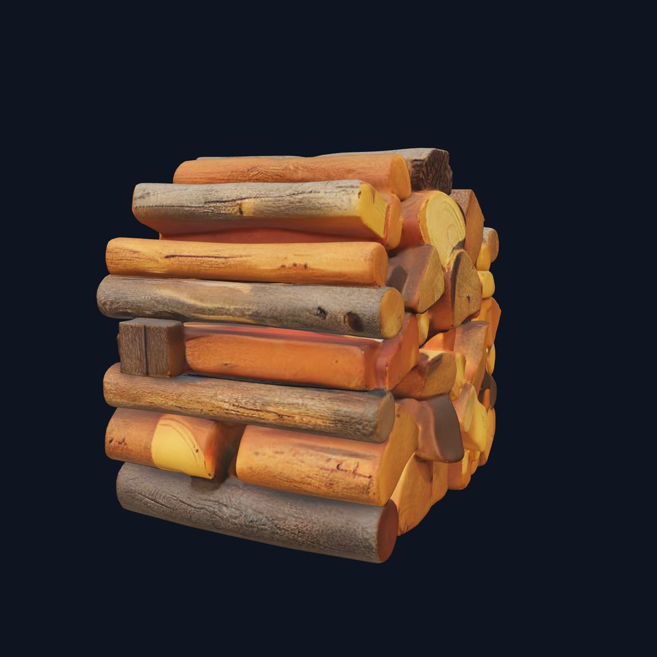Stacked Firewood Model Pack  Realistic Wood Pile