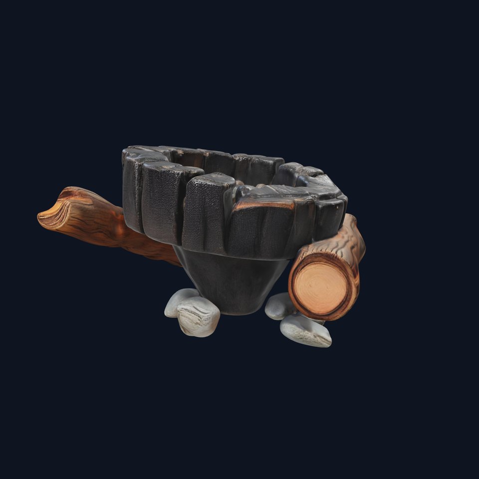 Campfire Setup Model Pack with Realistic Logs and Stones