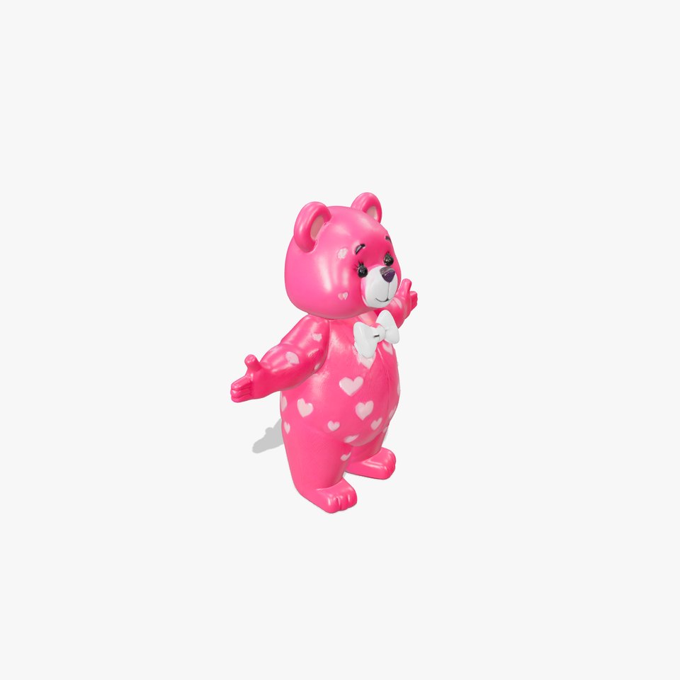Pink Teddy Bear with Hearts Rigged and Animated viewer poster