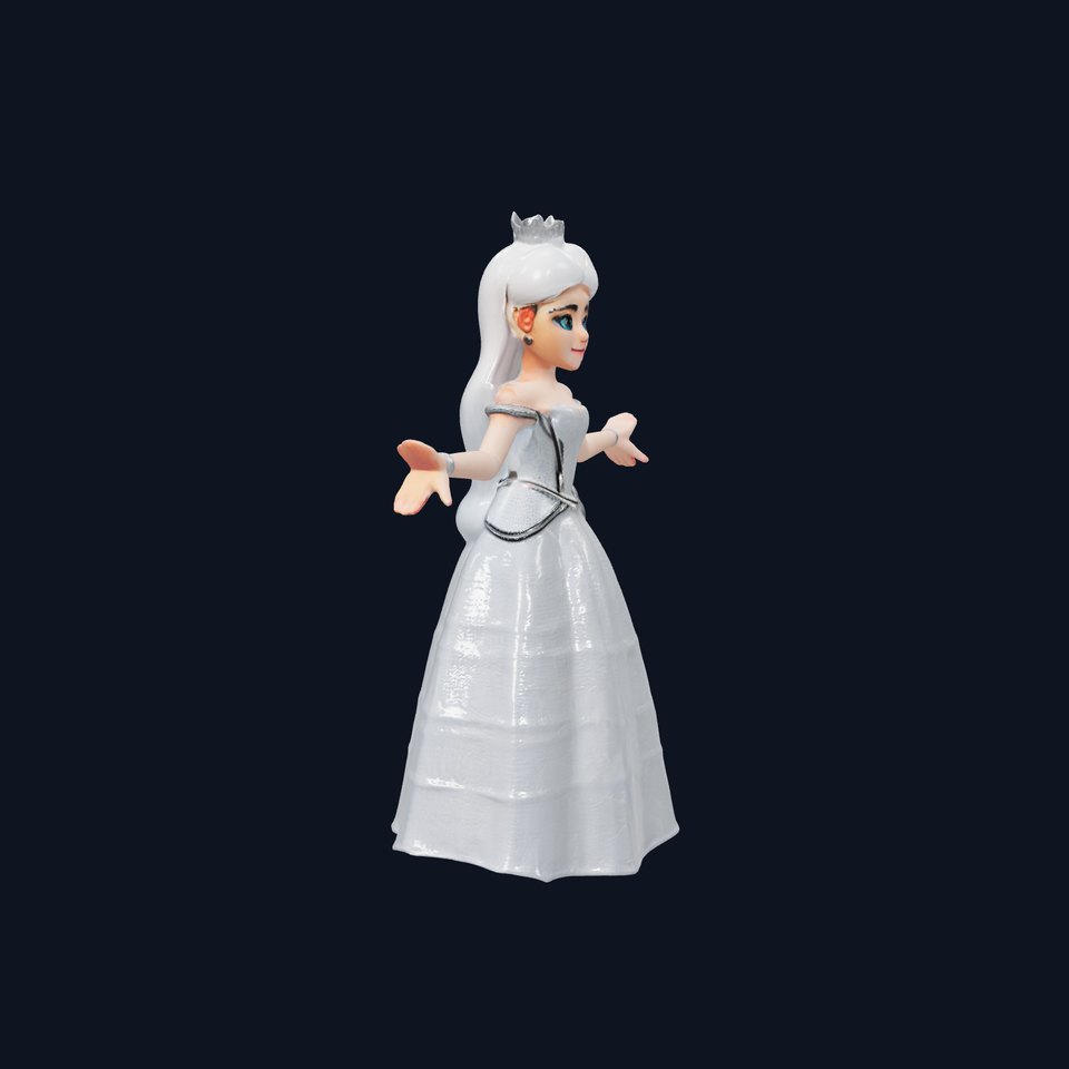 Elegant Princess Character Model Rigged and Animated