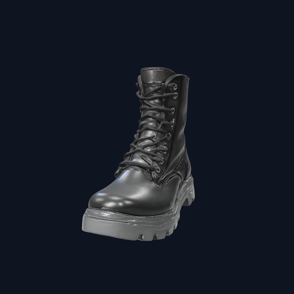 Sturdy Black Boots D Model Pack