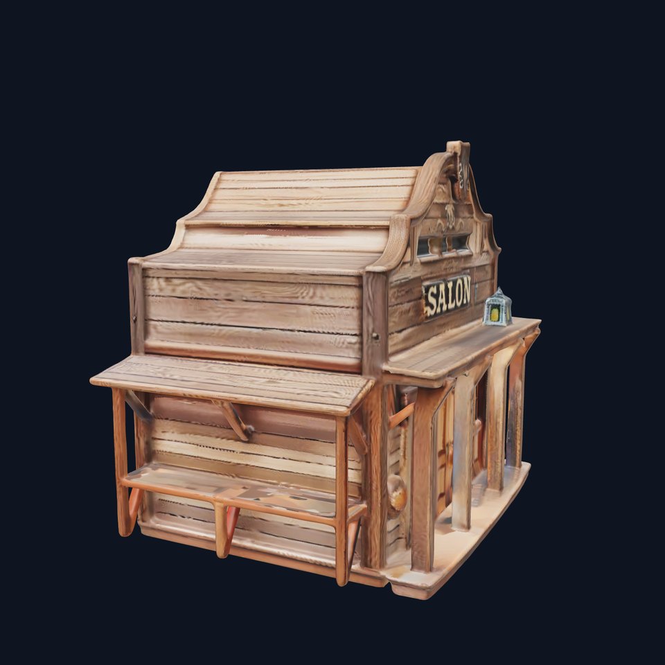 Western Saloon Building Model Pack for Game Design and Rendering