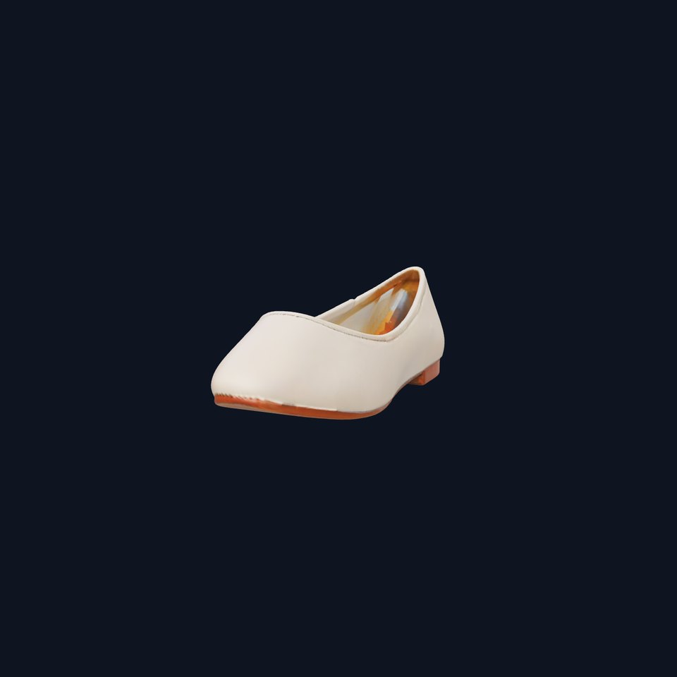 Elegant Beige Flat Shoe D Model Pack