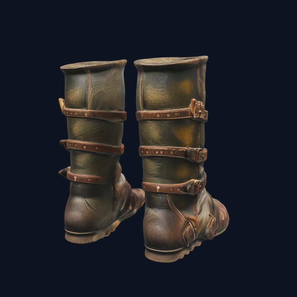 Steampunk Leather Boots model pack with PBR Textures