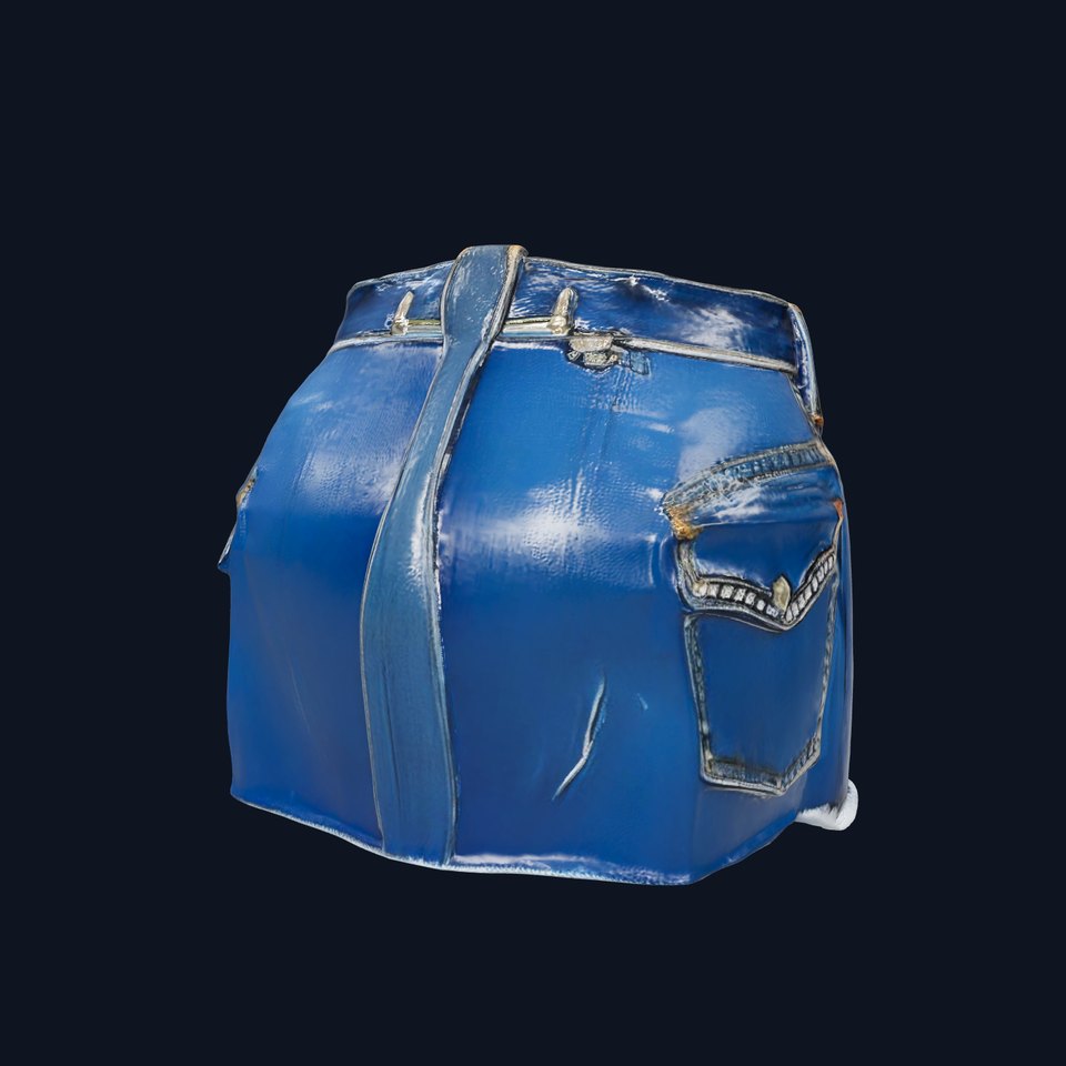 Denim Shorts with Studded Pockets D Model Pack