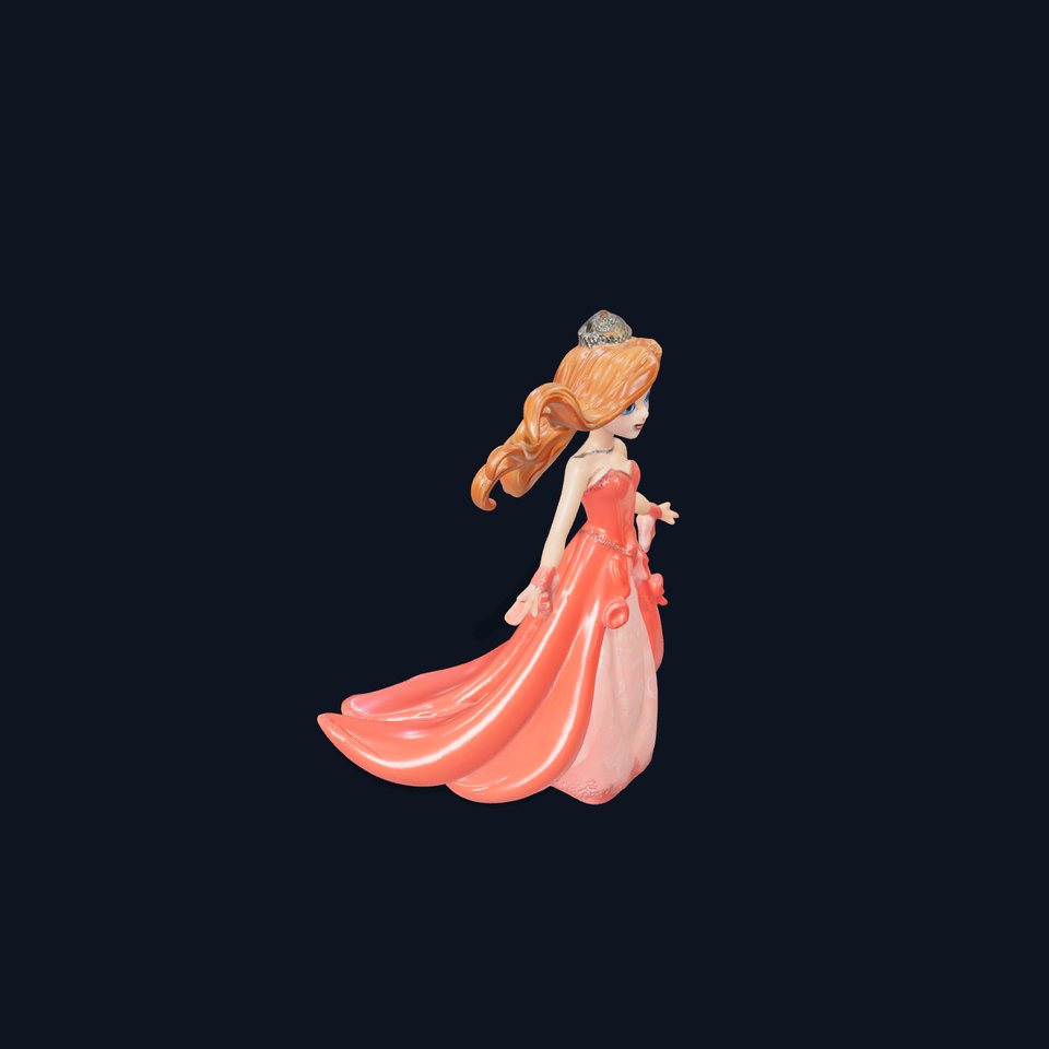 Elegant Princess Character Model  Rigged and Animated