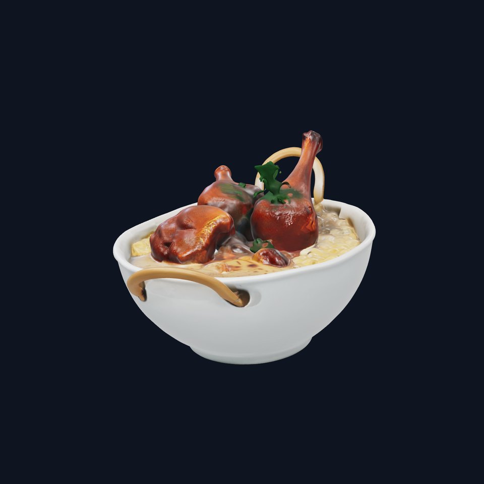 Curry Chicken and Rice Bowl D Model Pack