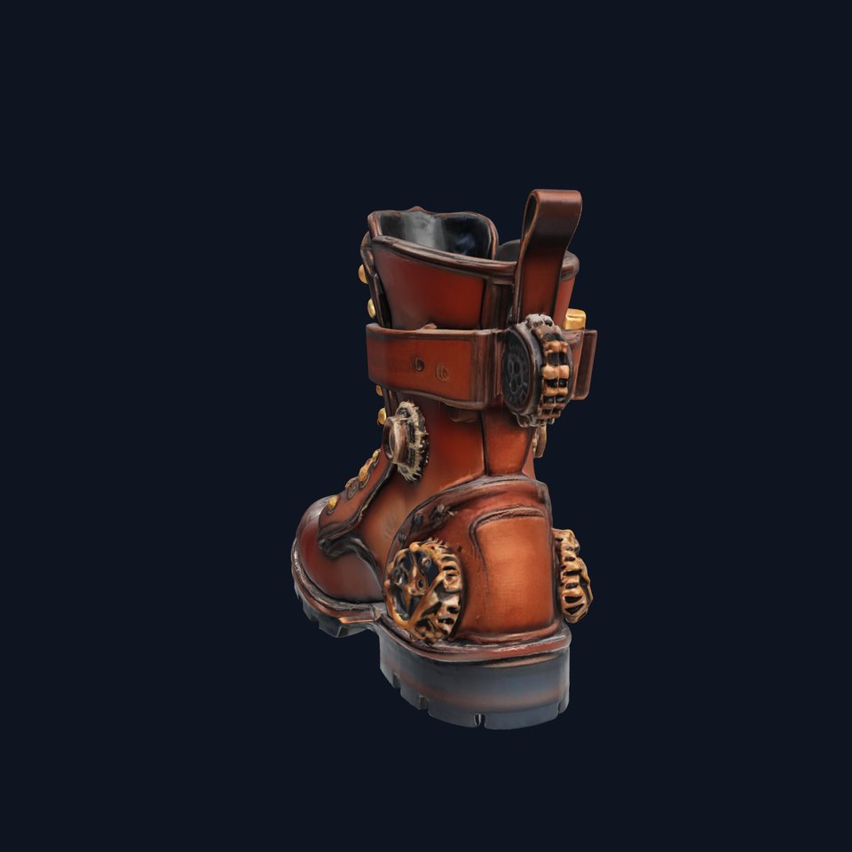Steampunk Boot Model Pack with Gears and Studs