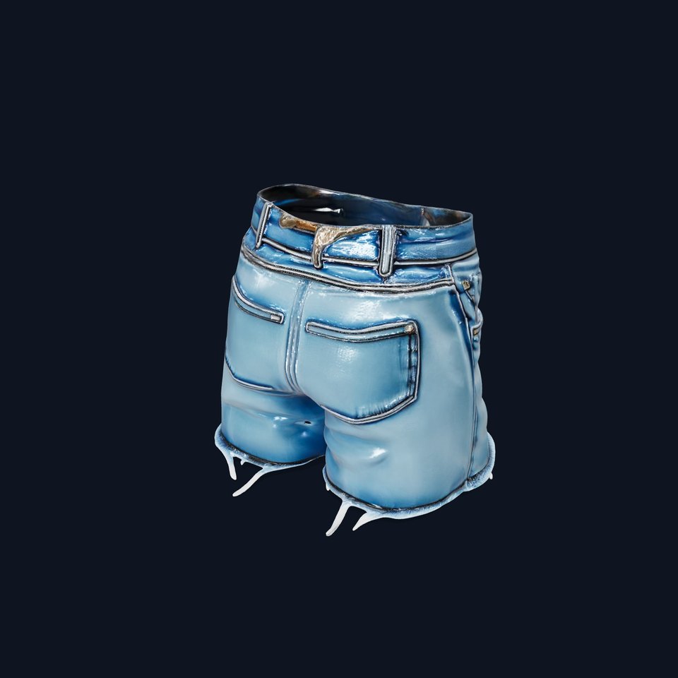 Denim Skirt Model Pack with Frayed Edges