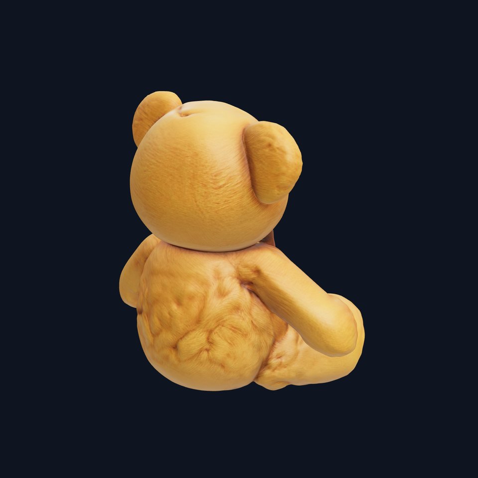 Fluffy Teddy Bear with Bow Model Pack