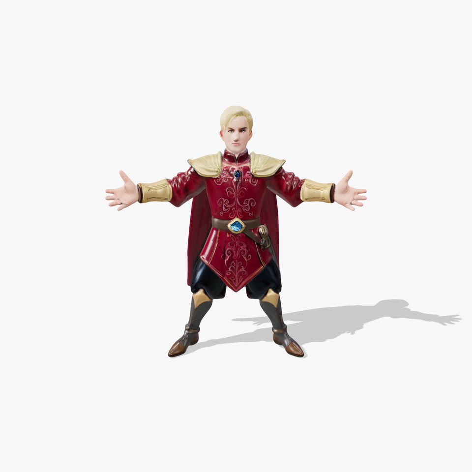 Regal Warrior Prince Rigged and Animated D Character Model viewer poster