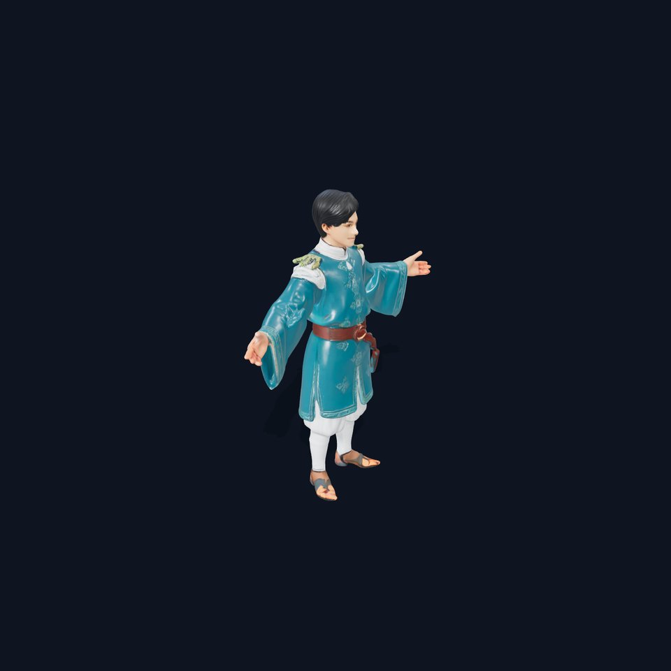 Elegant Medieval Noble Character Model Rigged and Animated