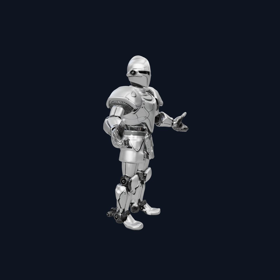 Futuristic Armored Knight  Rigged and Animated D Character Model