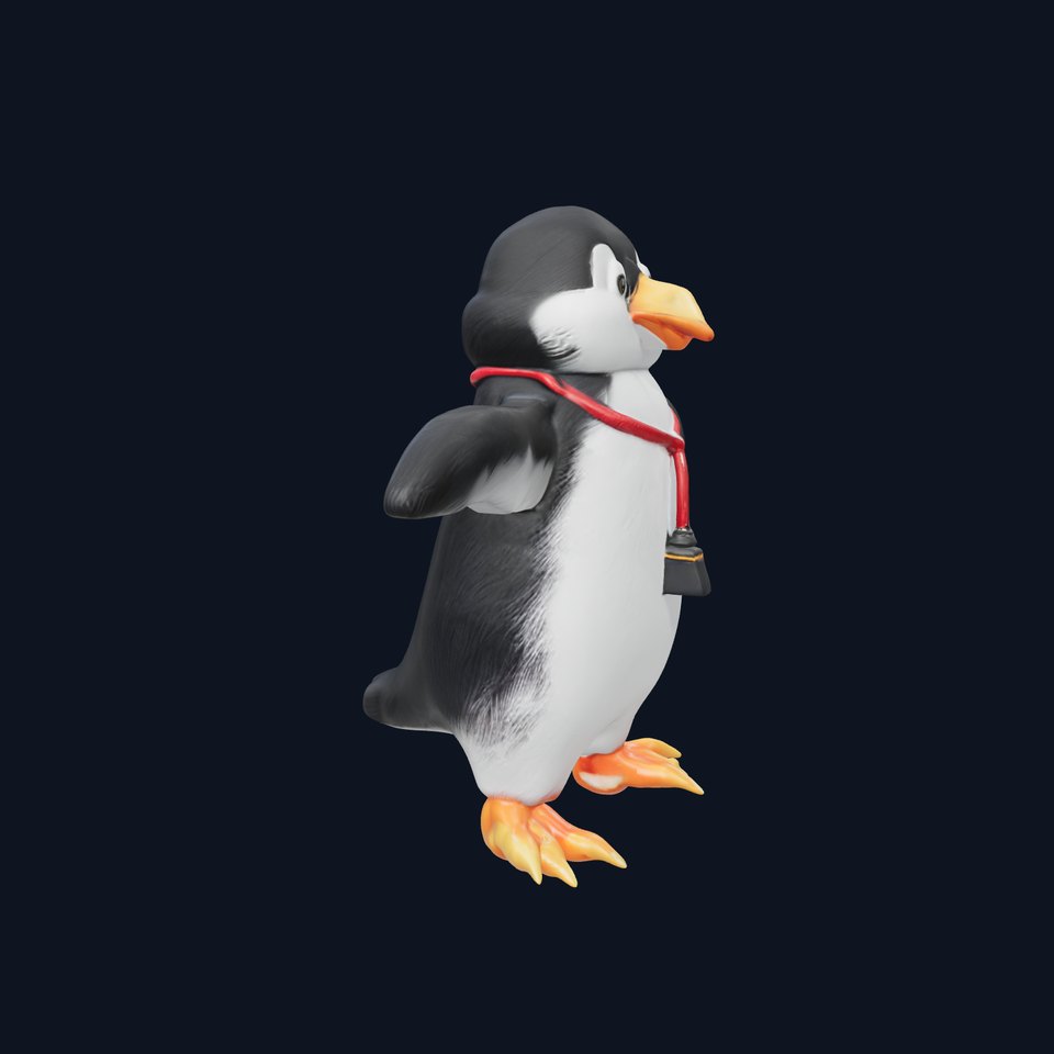 Animated Penguin Character Model Rigged and Animated