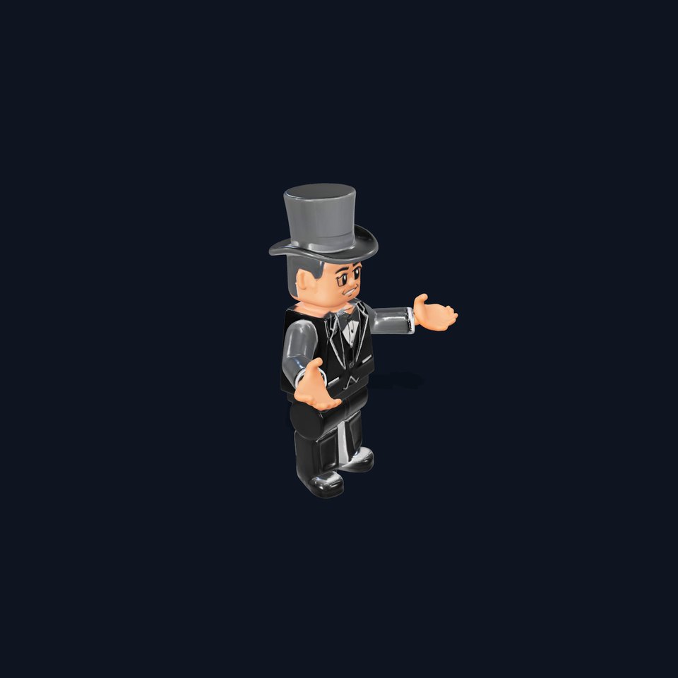 LegoStyle Magician Character Model Rigged and Animated