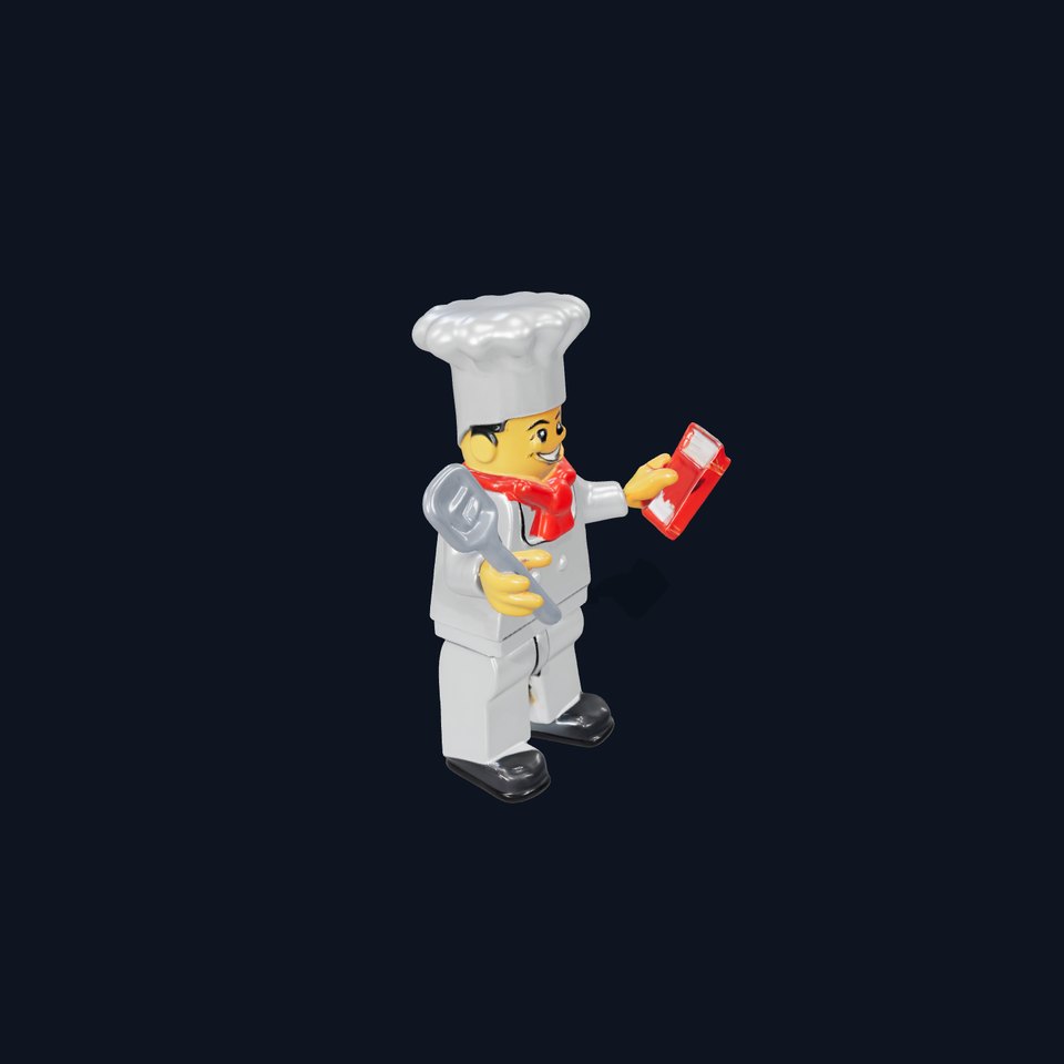 LegoStyle Chef Character Model  Fully Rigged and Animated