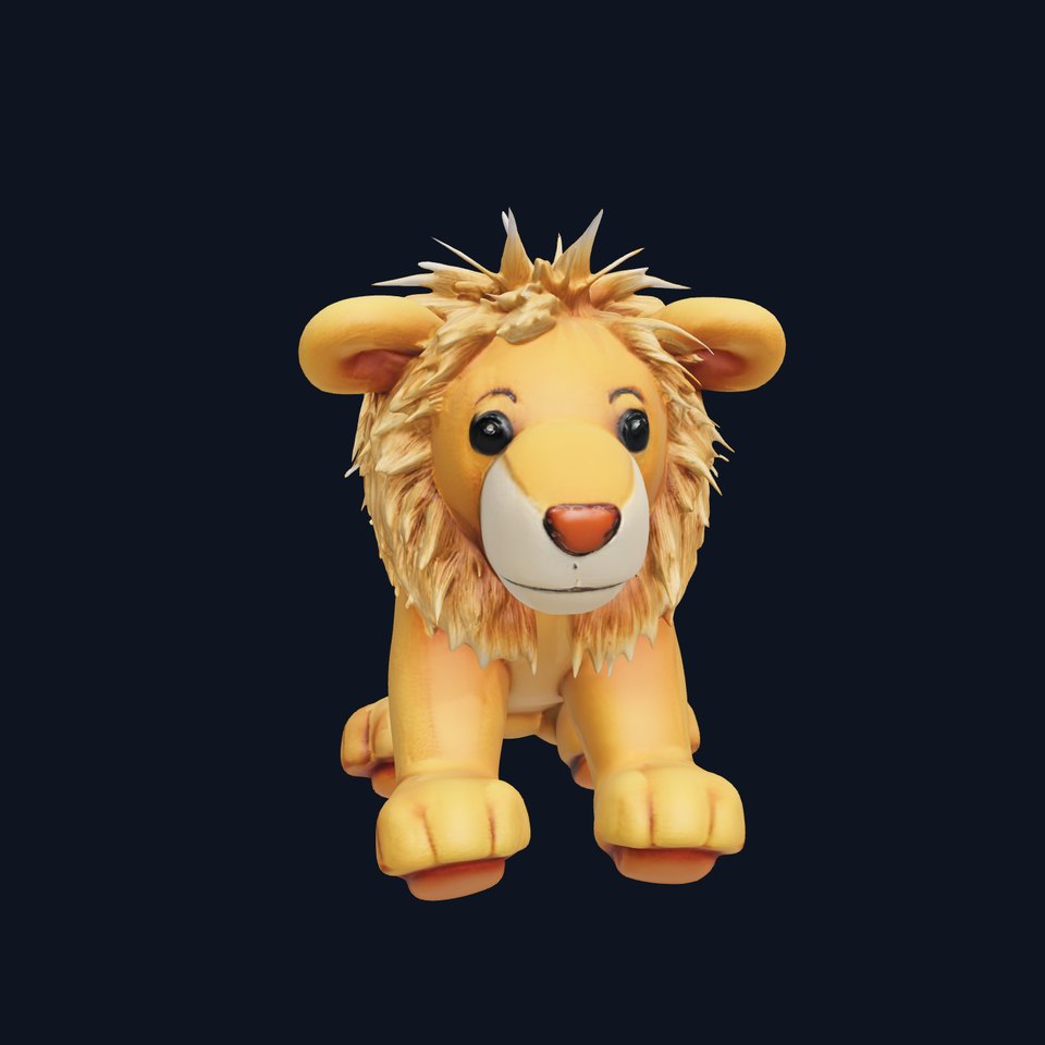 Adorable Lion Plush Toy D Model Pack