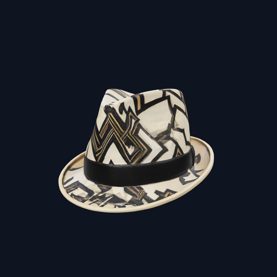 Geometric Pattern Fedora Hat Model Pack