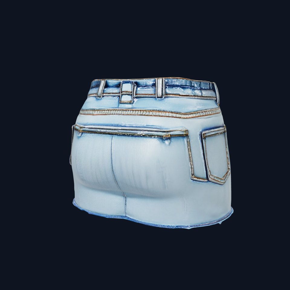 Denim Skirt Model Pack with Realistic Textures