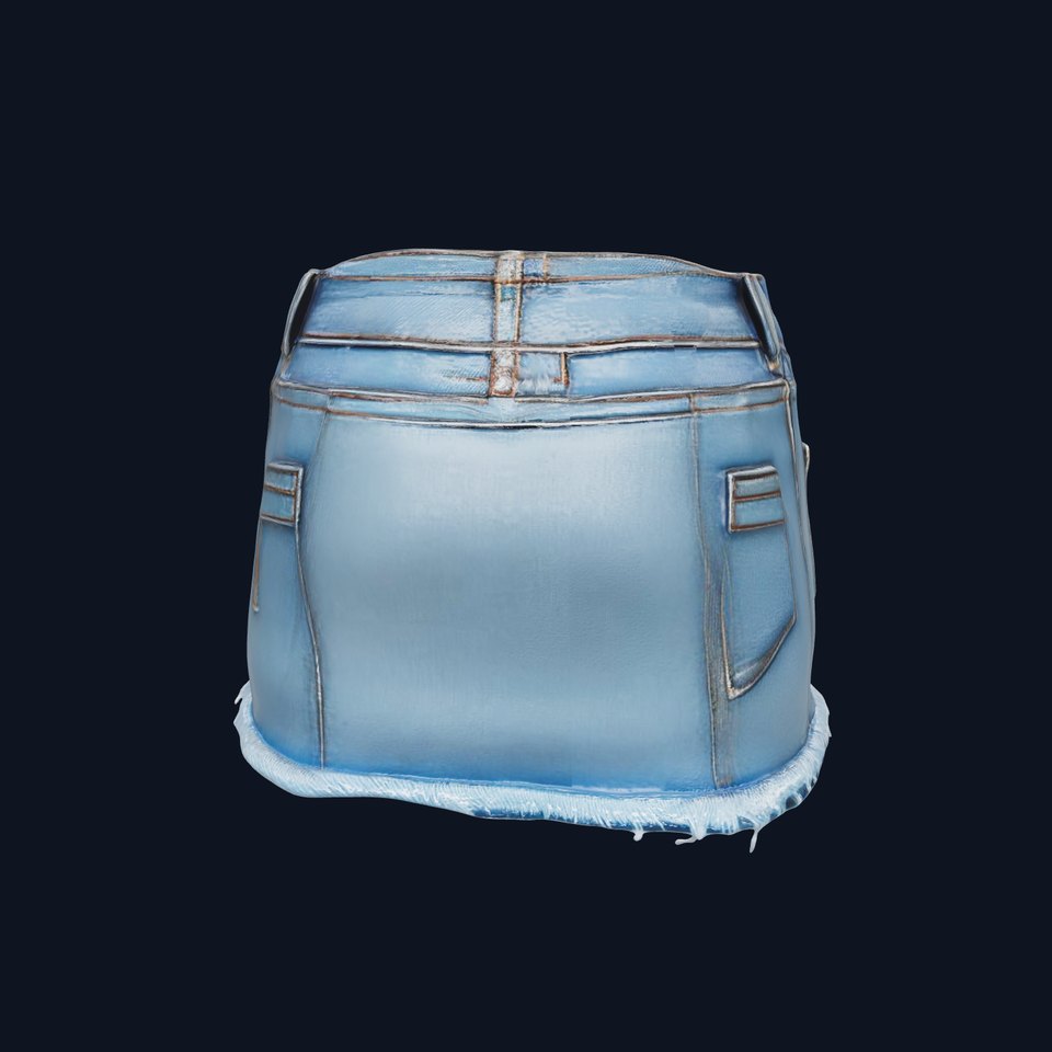 Denim Skirt Model Pack with PBR Textures