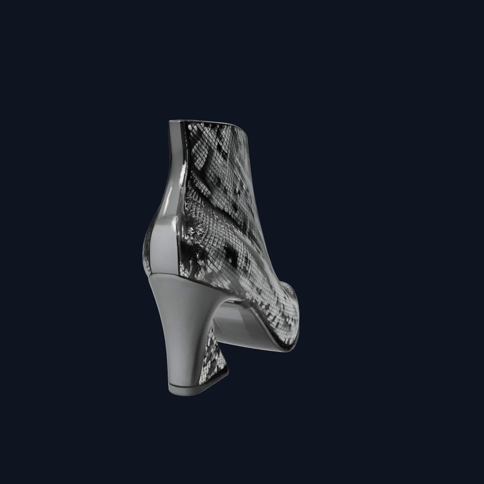 Snake Pattern Ankle Boots D Model Pack