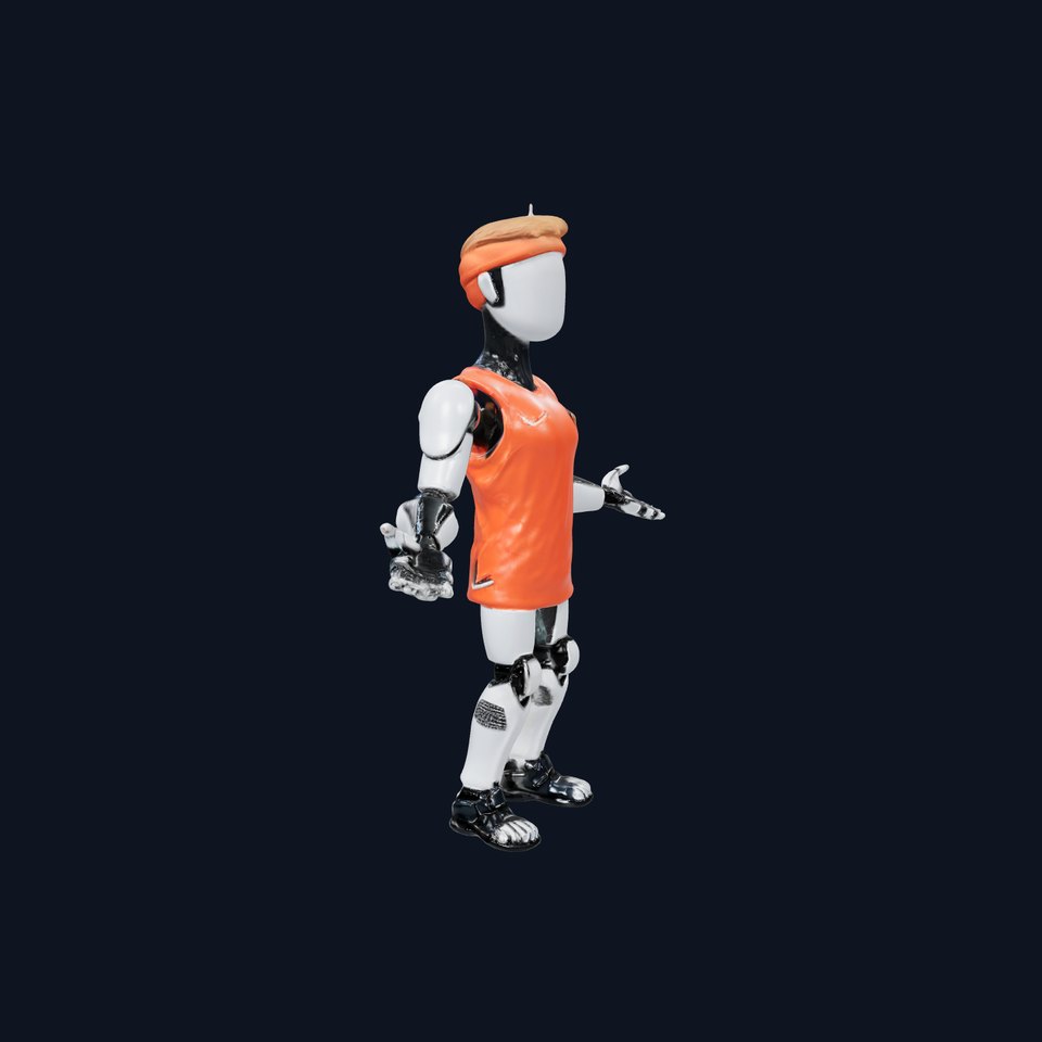 Basketball Robot Character Model Rigged and Animated for Games