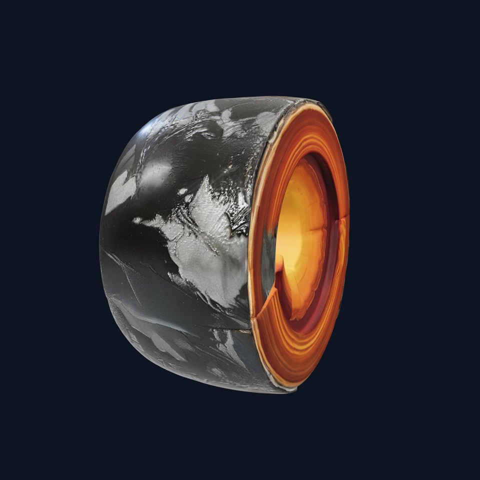 Cutaway Earth Core Model Pack for D Visualization viewer poster