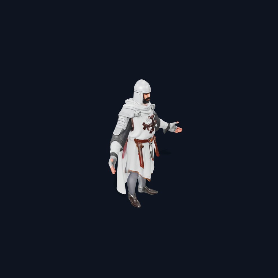 Medieval Knight Character Model Rigged and Animated