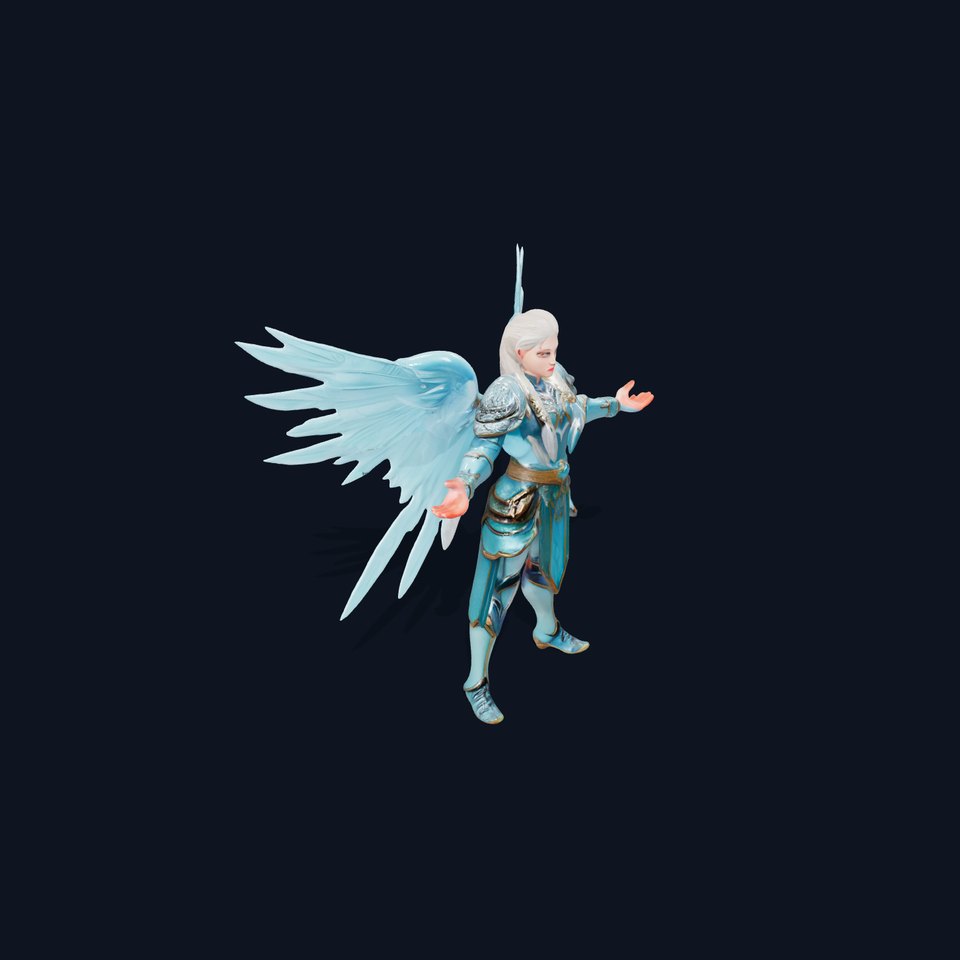 Guardian Angel Character Model  Rigged and Animated viewer poster