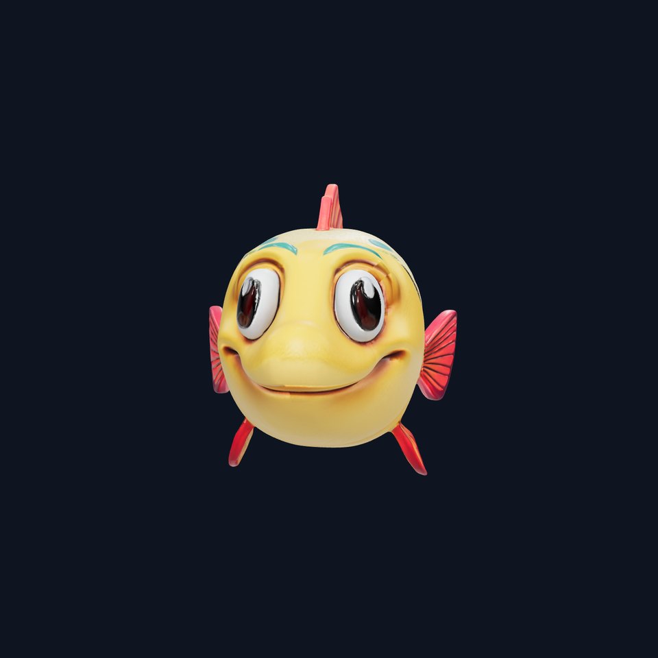 Animated Cartoon Fish Model Pack with Colorful Spots