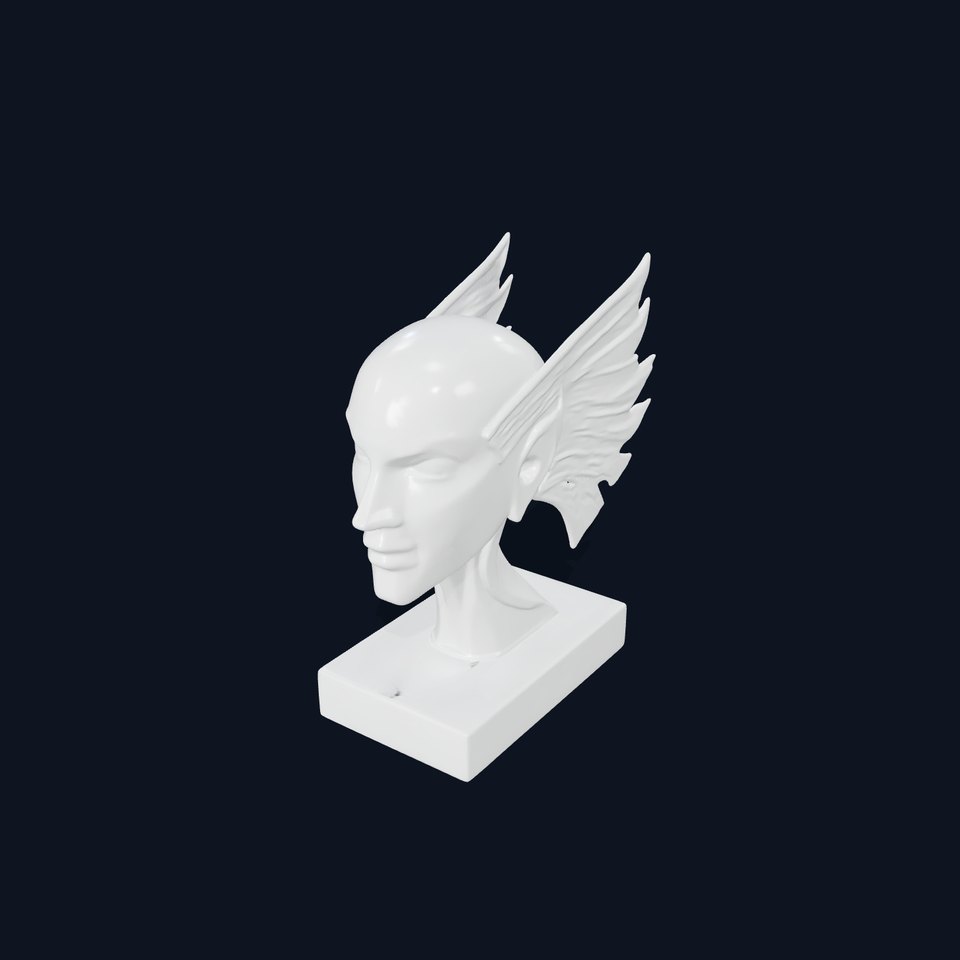 Winged Sculpture Head model pack for creative projects