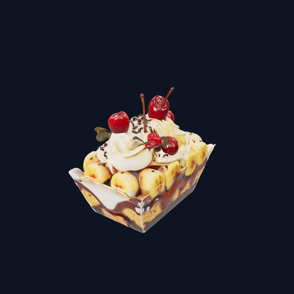 Banana Sundae Dessert D Model Pack