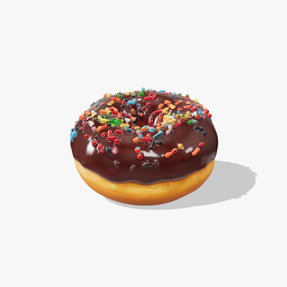 Chocolate Glazed Donut with Sprinkles D Model Pack
