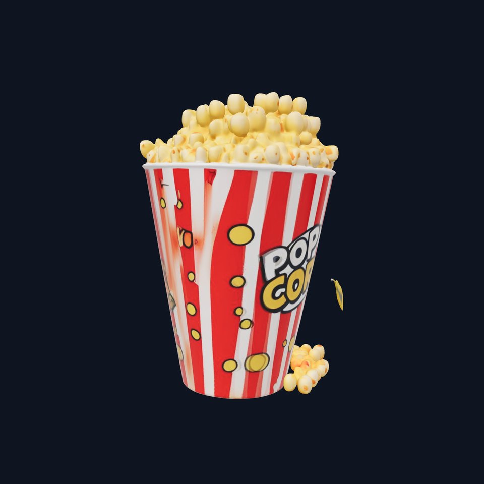 Popcorn Container Model Pack for Cinema and Retail Visualizations