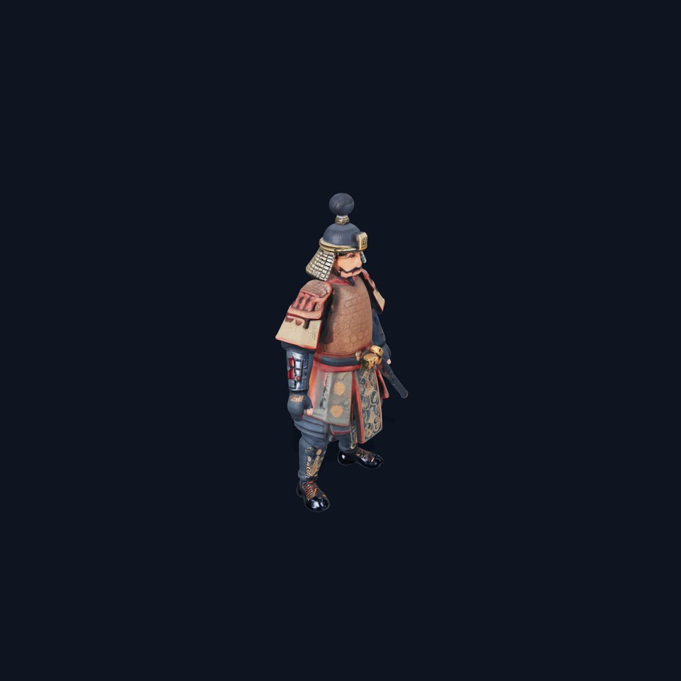 Samurai Warrior Rigged and Animated D Character Model