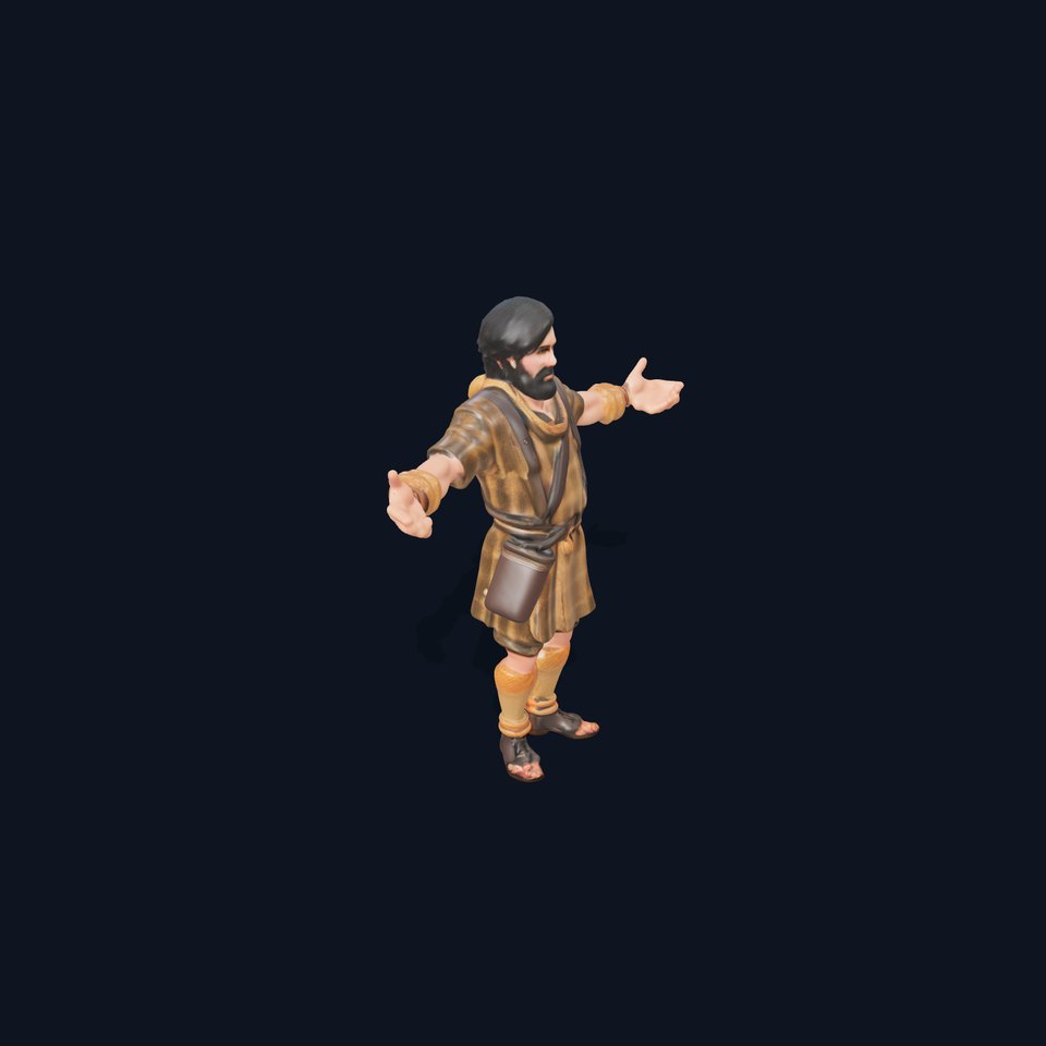 Medieval Woodland Ranger  Rigged and Animated D Character Model